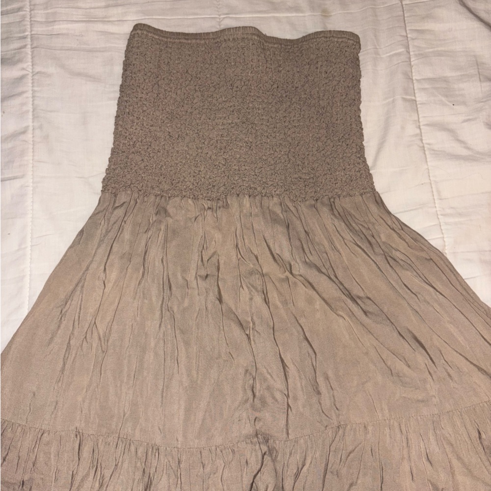 Michael Kors Tan Strapless Maxi Dress